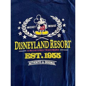 Disneyland Resort Mickey Mouse T-Shirt Crew Neck Short Sleeve Blue Graphic Med